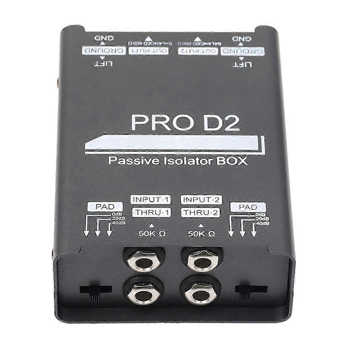  PRO D2 Dual-Channel 6.5 XLR Mixer Audio Isolator Current Sound Noise Microphone Common Ground Fi hwy