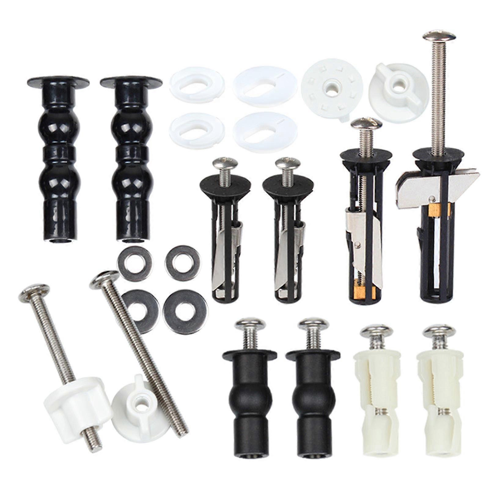 Toilet Seats Hinges Bolts Set Steel & Nylon Fixing Screws easy installs Toilet Lid Fixing set for Secure Lid Attachment