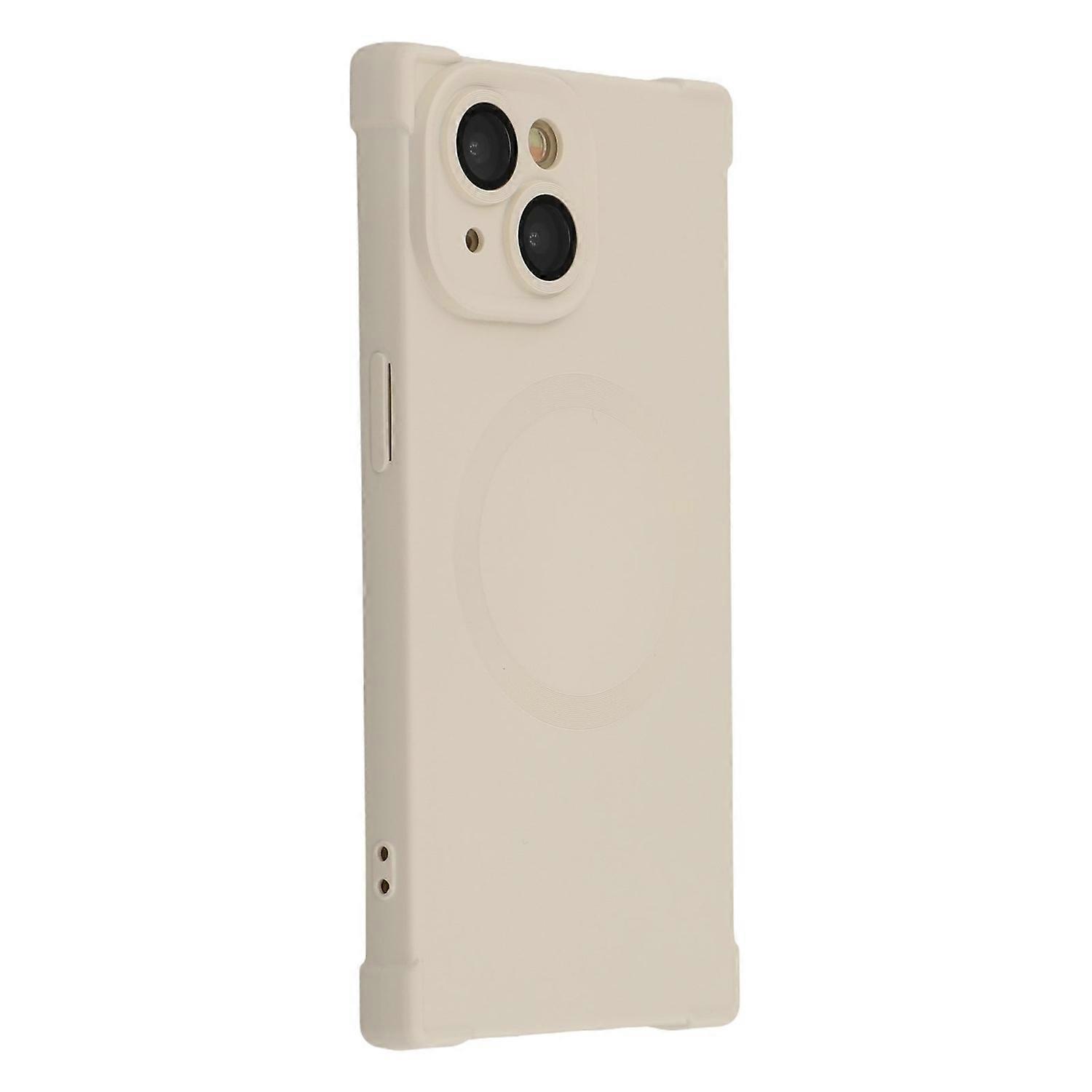 For iPhone 13 Case Compatible with MagSafe Straight Edge TPU Phone Cover with Camera Lens Protector 