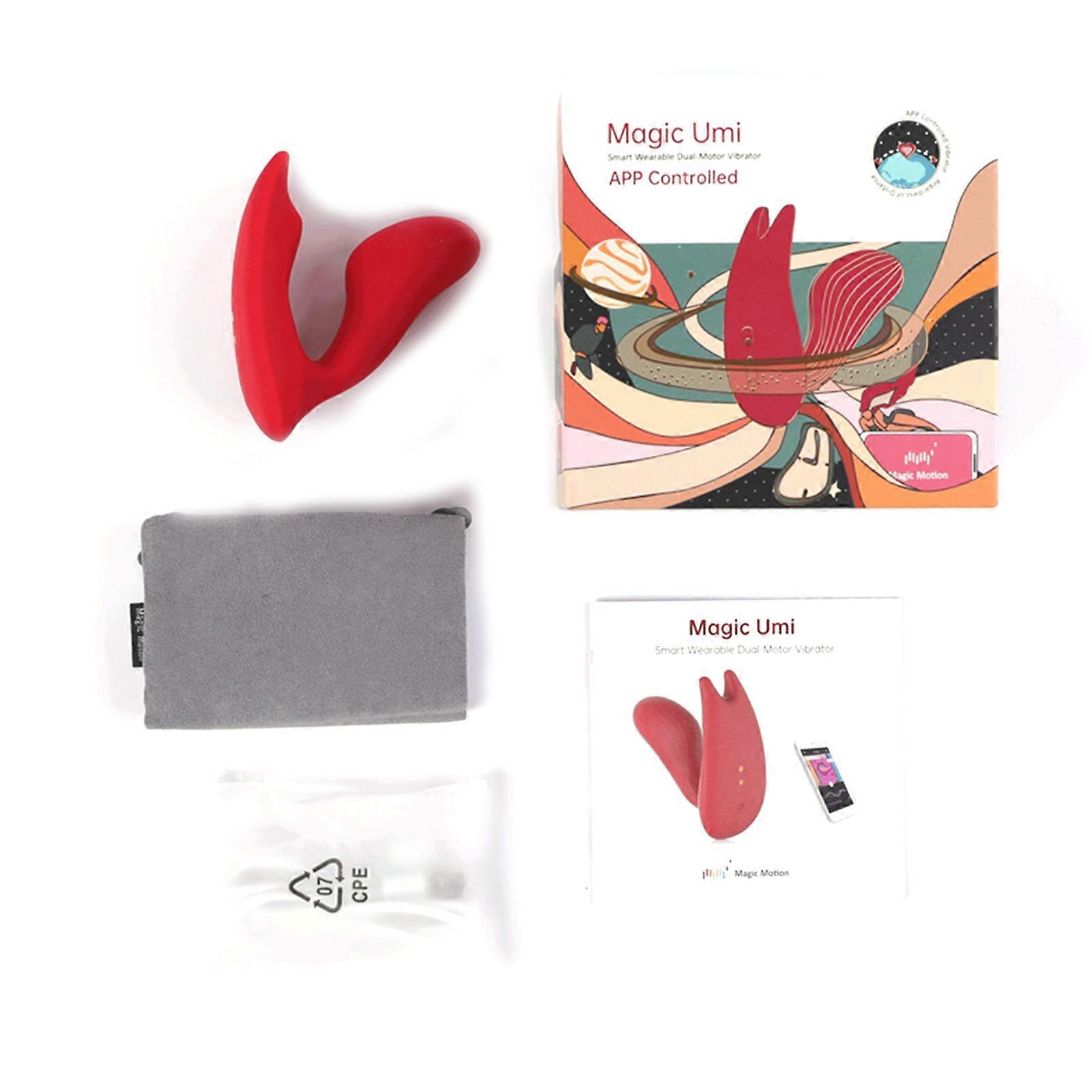 Multi-Speed Vibrations Wearable Stimulator USB Rechargeable APP Remote Control Vibrator Invisible Massager Red
