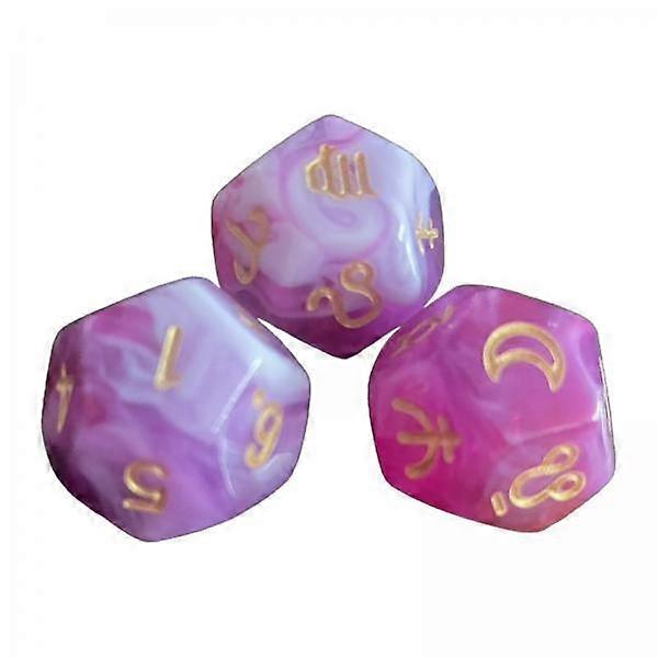 3x3x Astrology Dice Multisided Dice 12 Sided Polyhedral Dice for Party Favors