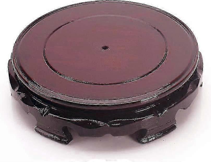 Round Wooden Rotating Display Stand Vase Teapot Base Display Stand (12cm)