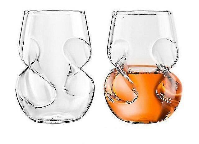 2pcs Double Helix Spiral Whiskey Glasses for Artistic Modeling
