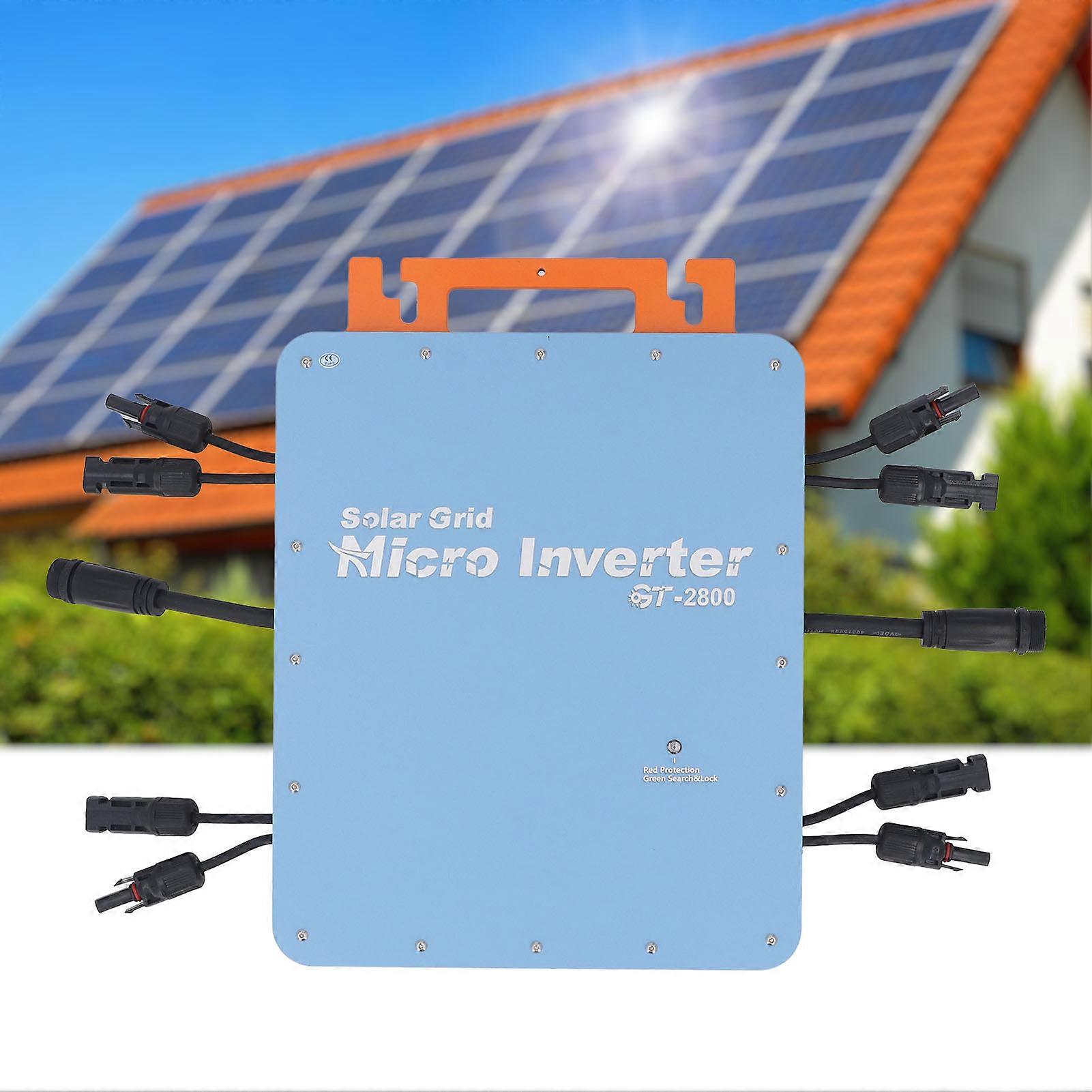 Solar Grid Micro Inverter Panel Tie WIFI Control Single Phase with Color Shell 2800W US Plug 120V(80V-160V) 16.6A 1 Unit