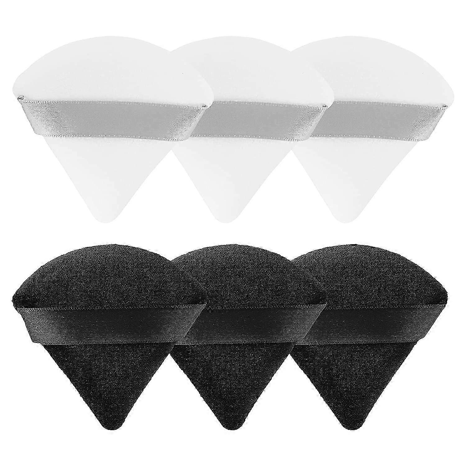 6 Pieces Pure Cotton Powder Puff, Crafted from Cotton Velour in a Triangular Wedge Shape for Enhanced Makeup Application
