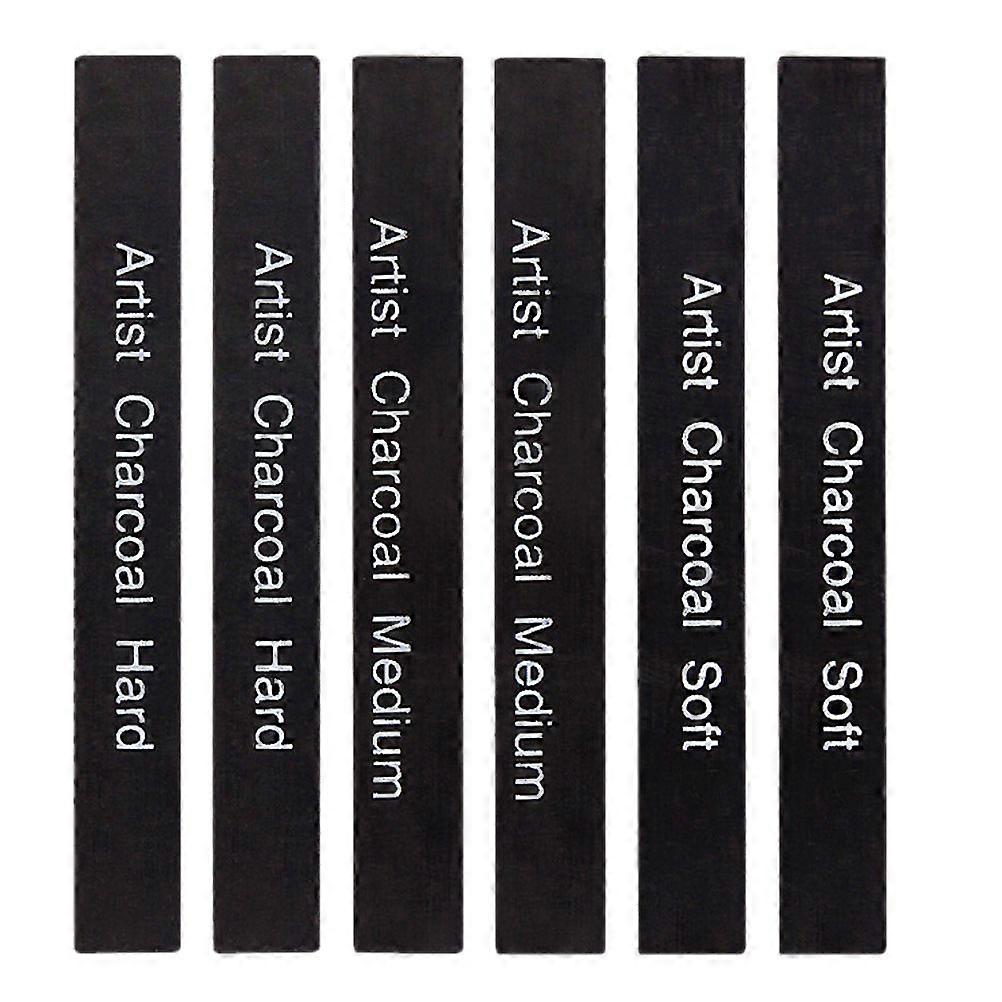 6pcs Shading Sketching Charcoal Durable Charcoal Sticks Hobbyist Compressed Charcoal