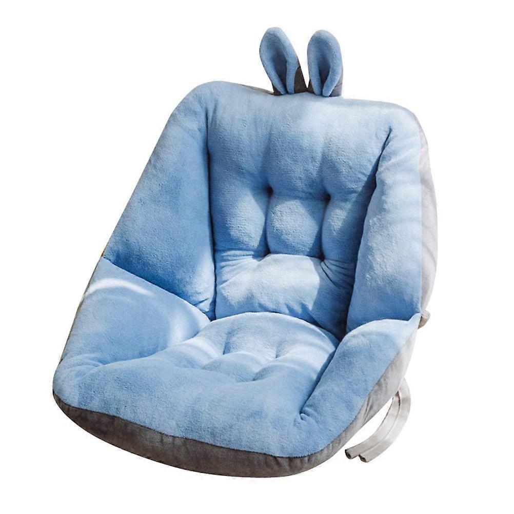 Blue Polyester Household Chair Cushion with Cartoon Rabbit Ears for Comfortable Office and Living Room Use