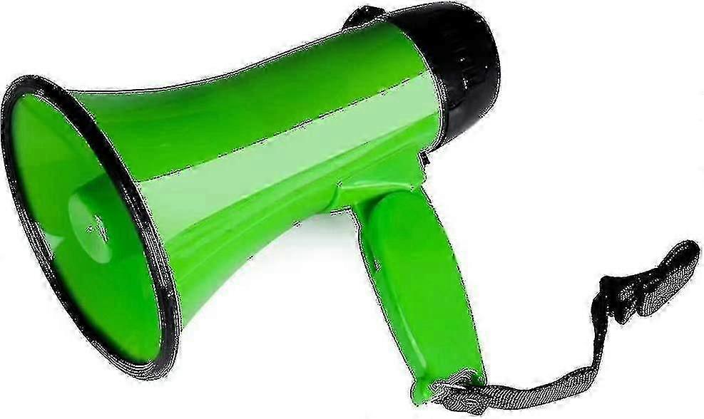 Portable Megaphone Bullhorn 25 Watt Power Megaphone Speaker Voice And Siren/alarm Modes (green)-Good