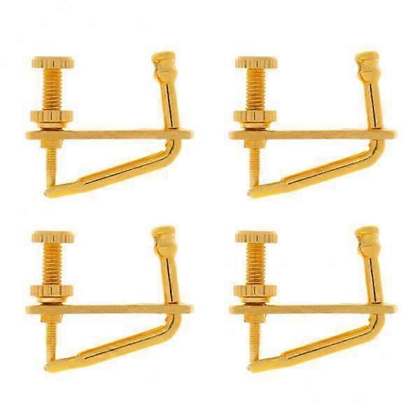 2X 4pcs Golden Plated Violin String Fine Tuner Adjuster Part for 4/4 3/4 Violin