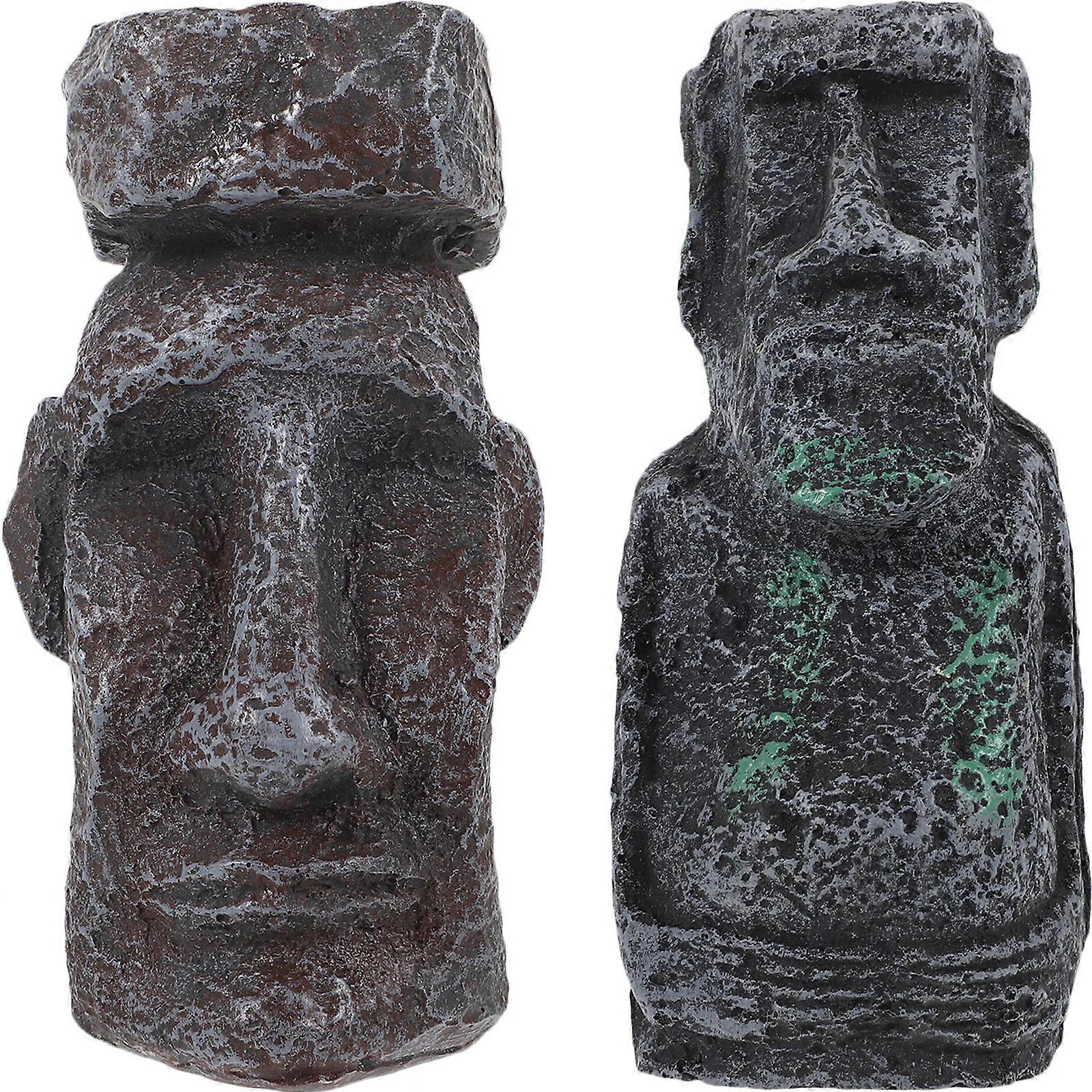 House Landscape Decor, Moai Statue Craft, Figurine