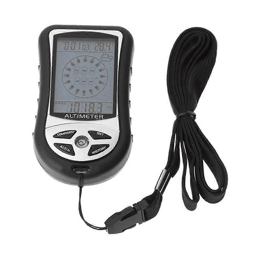 Digital LCD for outdoor hikes, multifunctional LCD, altimeter, black, 1 piece