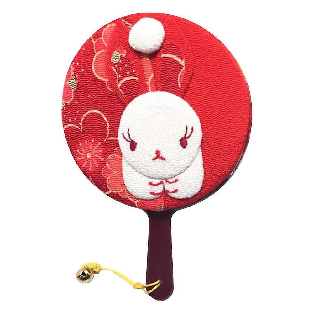 Rabbit Pattern Handheld Mirror Portable Makeup Mirror Travel Use 12x8cm 1Pcs