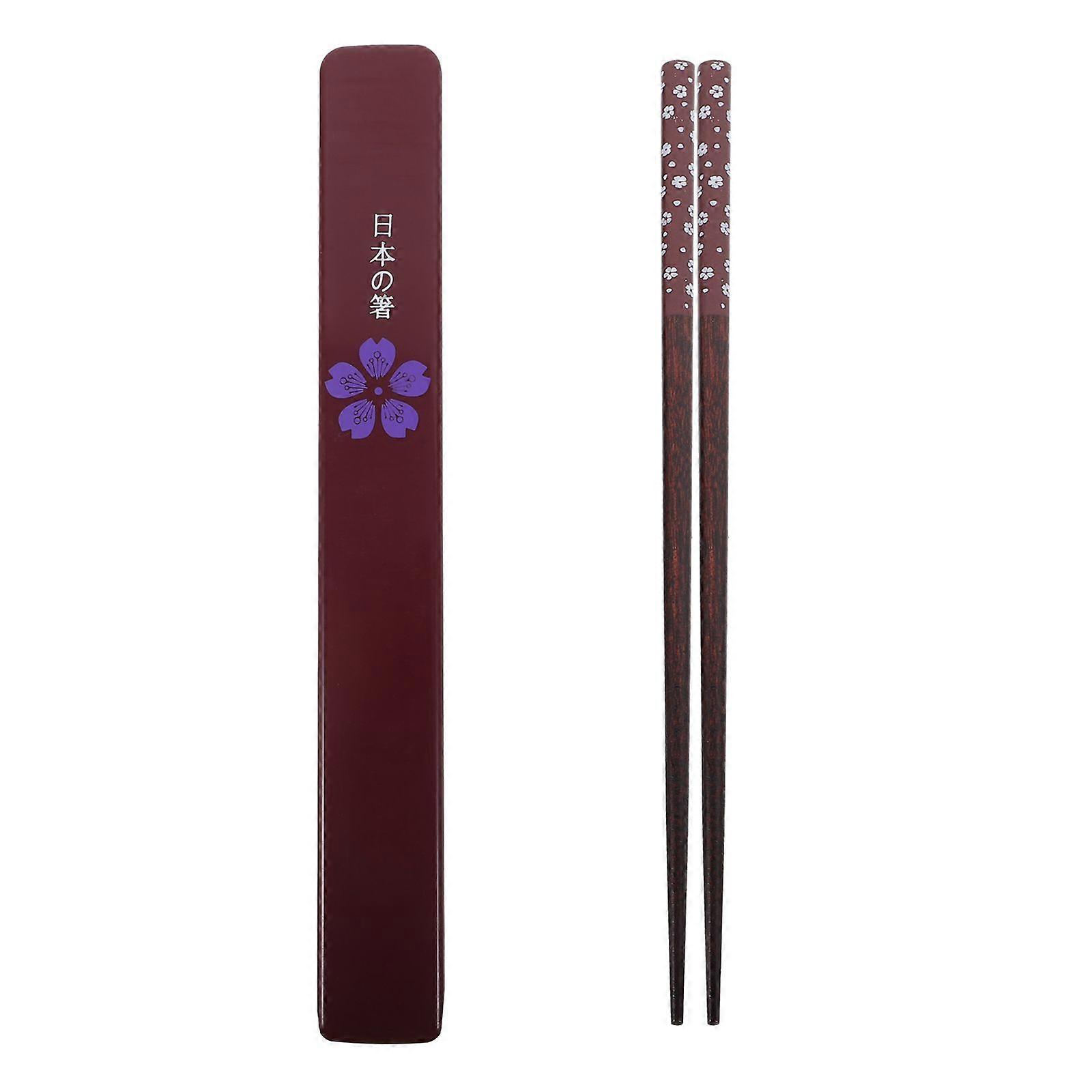 1 Set Japanese Style Chopsticks Reusable Chopsticks with Storage Box for Sushi Noodle Picnic