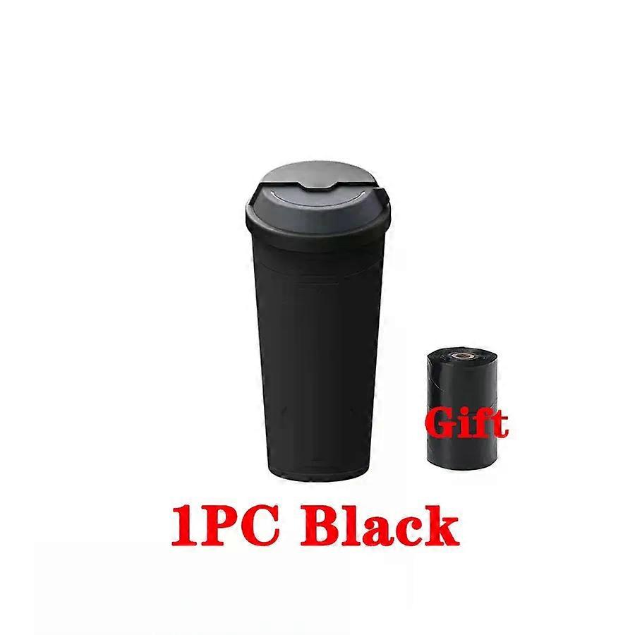 Car Trash Can with 180 Rotating Lid Suitable for Tesla Model Y 3 S X Comes with 15 Trash Bags, Side Door Storage Box Organizer