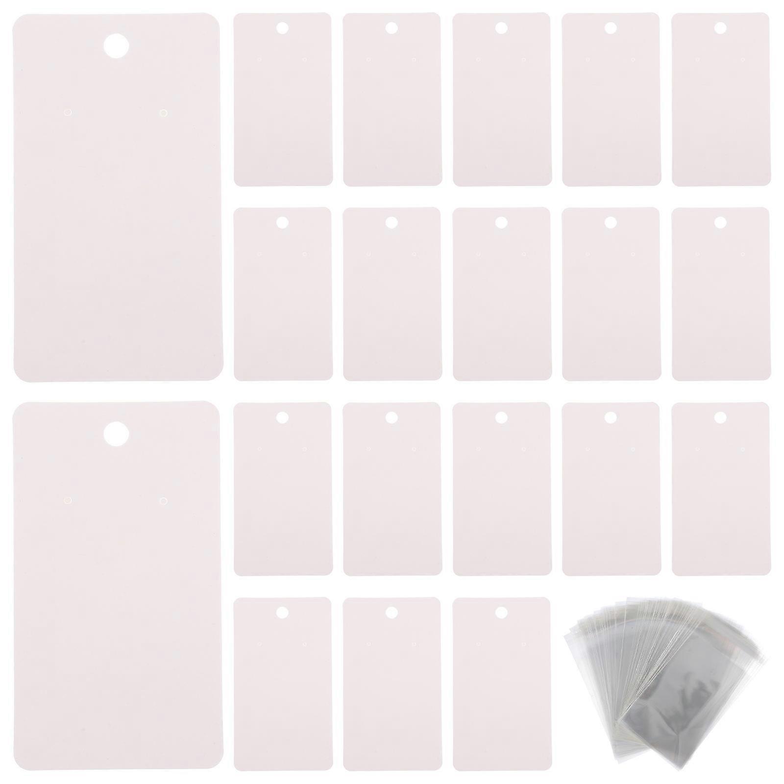 Earring Necklace Display Card Jewelry Display Rectangular Travel White 9X5cm Practical Design 1 Set