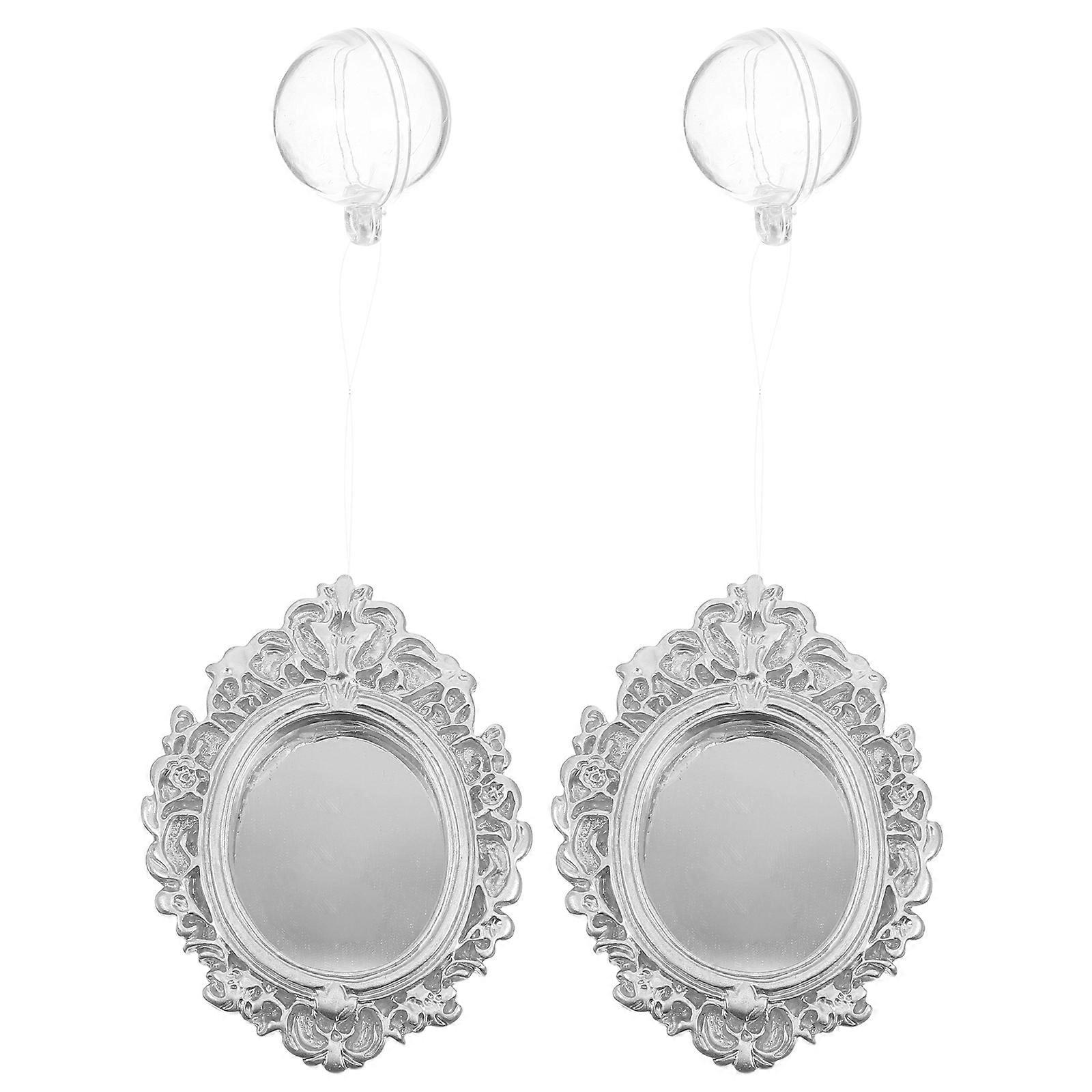 Fish Aquarium Decoration Reduce Boredom Betta Exercise Mirror PVC 2Pcs