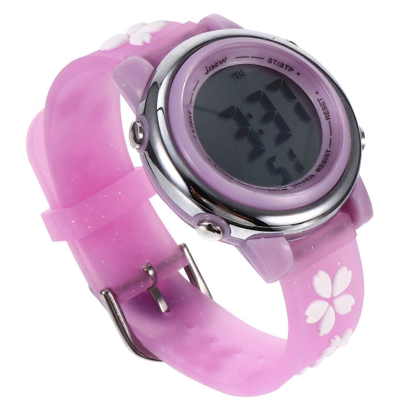 Adorable Digital Watch with Cartoon Flower Pattern, Durable & Comfortable Wristwatch for Outdoor Activities and School Use for Boys