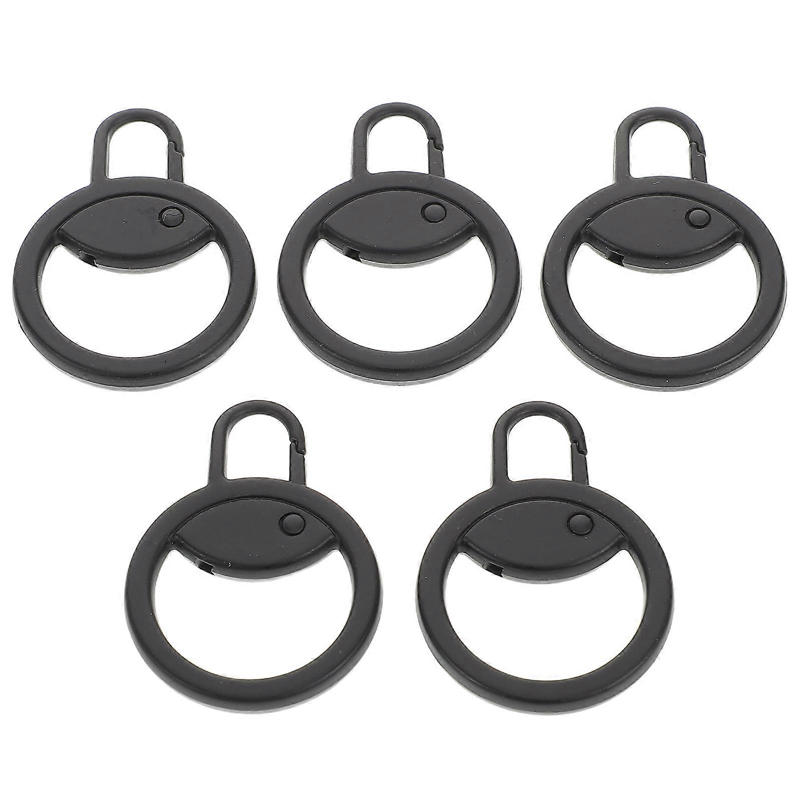 5pcs Detachable Zipper Pull Replacement Kit   Round Zinc Alloy Ring Pulls for Luggage, Backpacks, Jackets   Durable & Easy to Install Zipper Tabs for