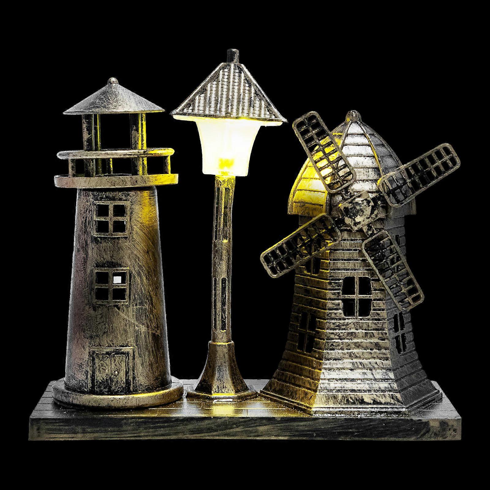 Decorative Lamp Lighthouse Night Lamp Tower Shape Coffee Table 15.5x6.5x14.5 Cm 1Set