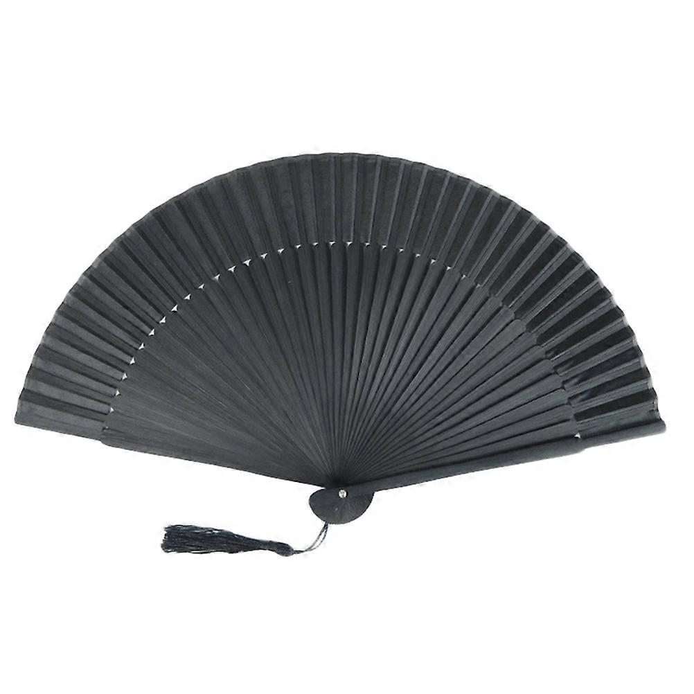 Bamboo Folded Hand Fan Fabric Chinese Style Dancing Props Garden Parties 1Pack