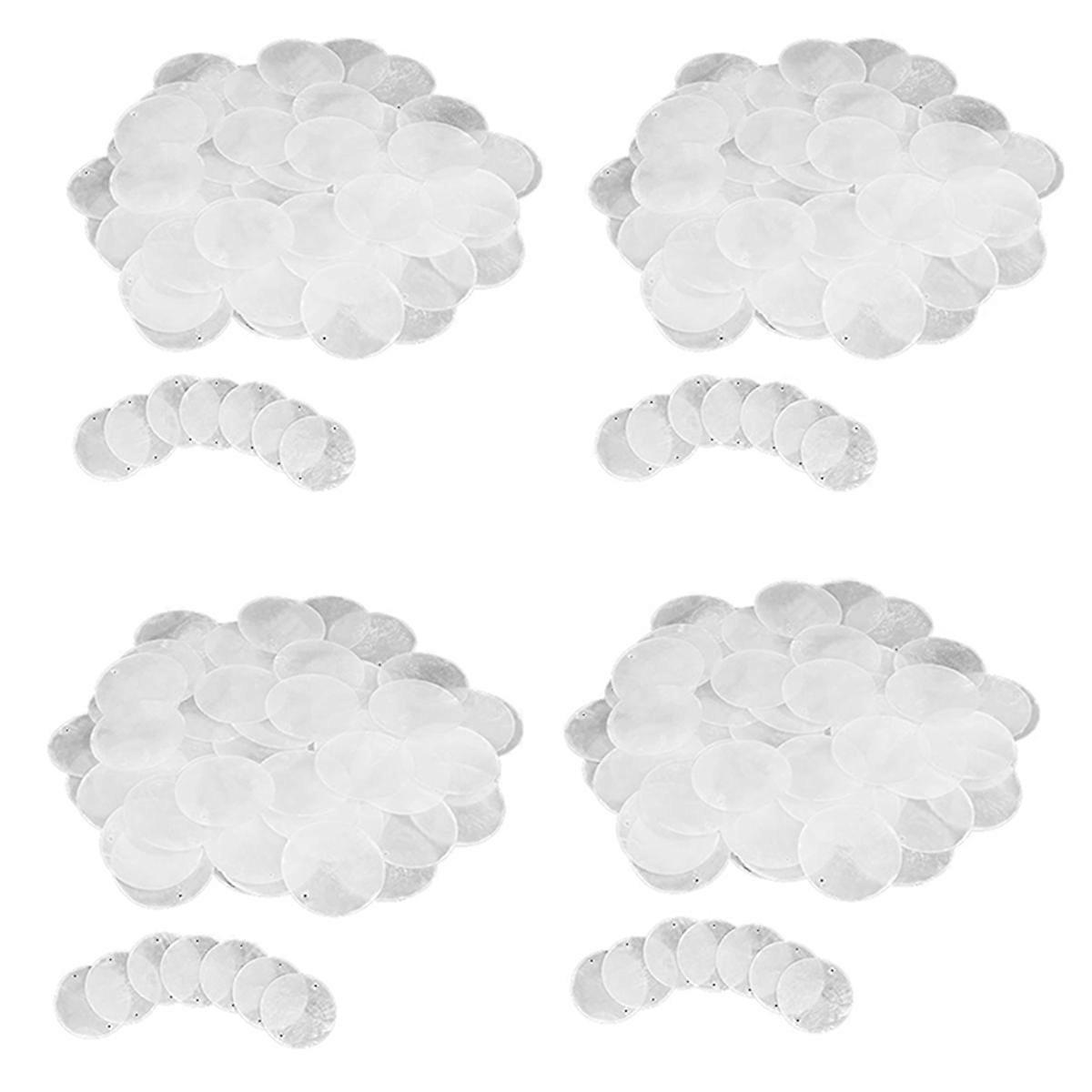 60 Pcs 2 Inch Round Capiz Shells with 2 Holes Round Natural Shell