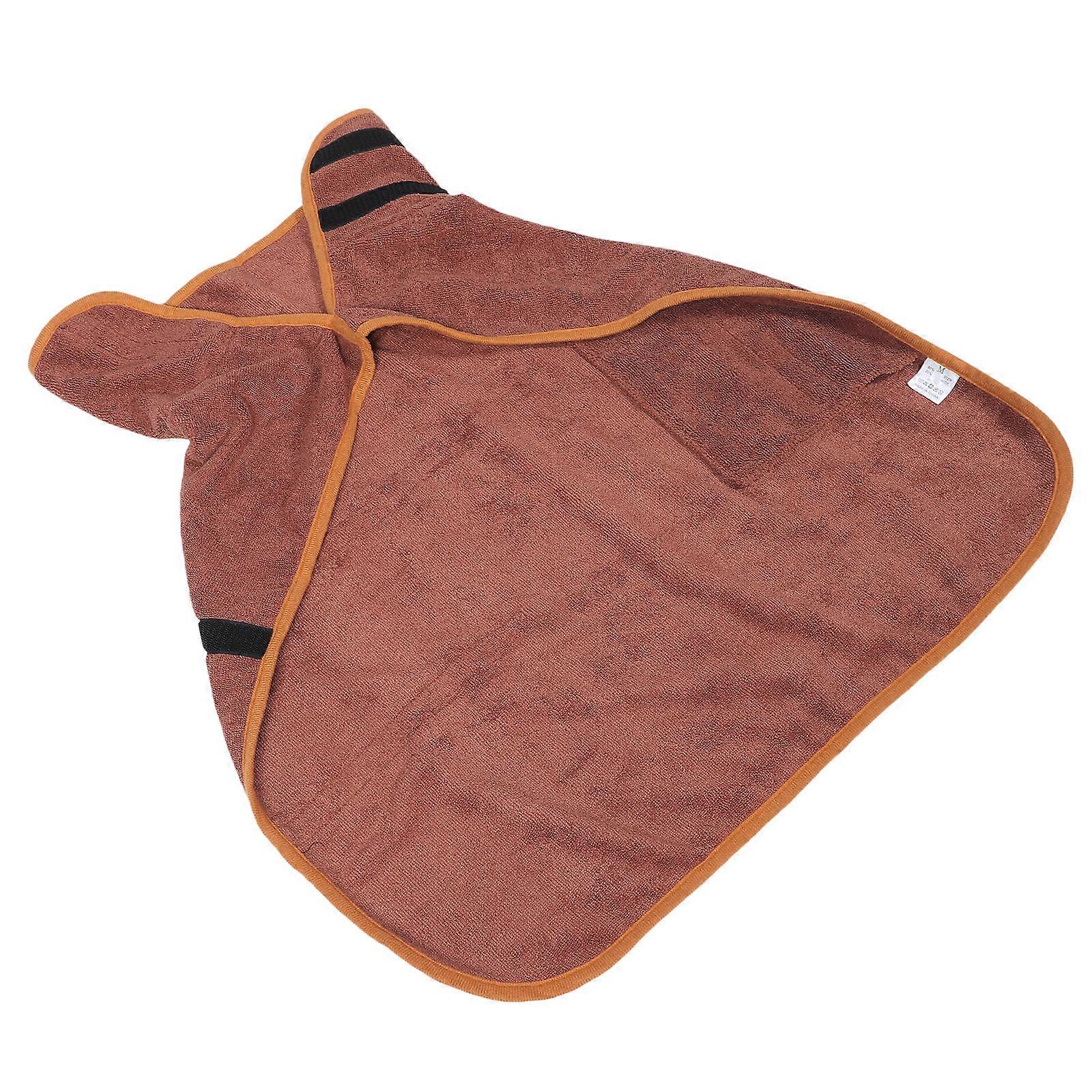 Dog Bathrobe Fast Drying Keeping Warm Water Absorption 88x50cm Coffee 1Pcs