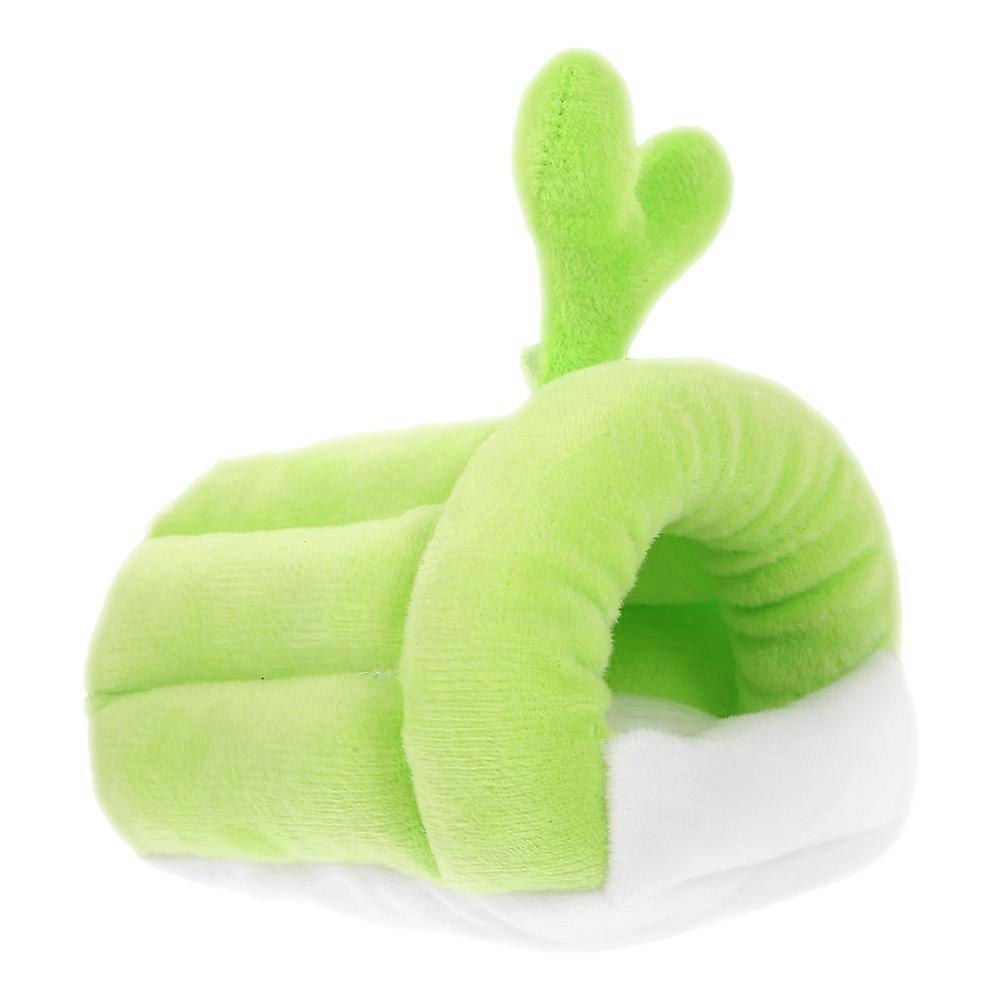 Hamsters Bed Cotton Winter Bed Small Animals Warmth Comfort Sleeping Space Hiding Place Green 16.00X13.00X13.00CM 1Set