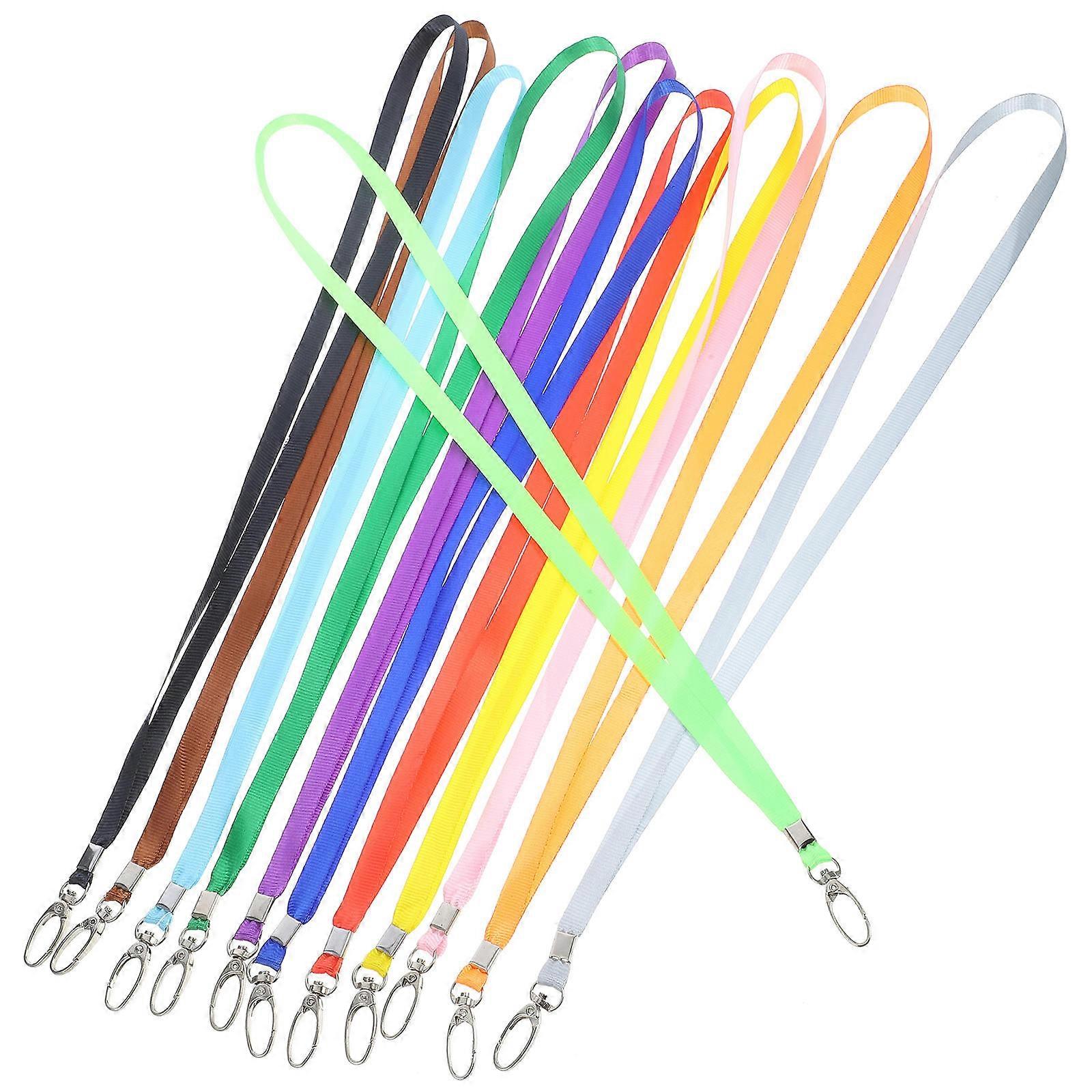 12 Pack Multi Color ID Badge Lanyards, Heavy Duty Neck Straps for Office, School, Travel Events, Long Phone Lanyard with Clips