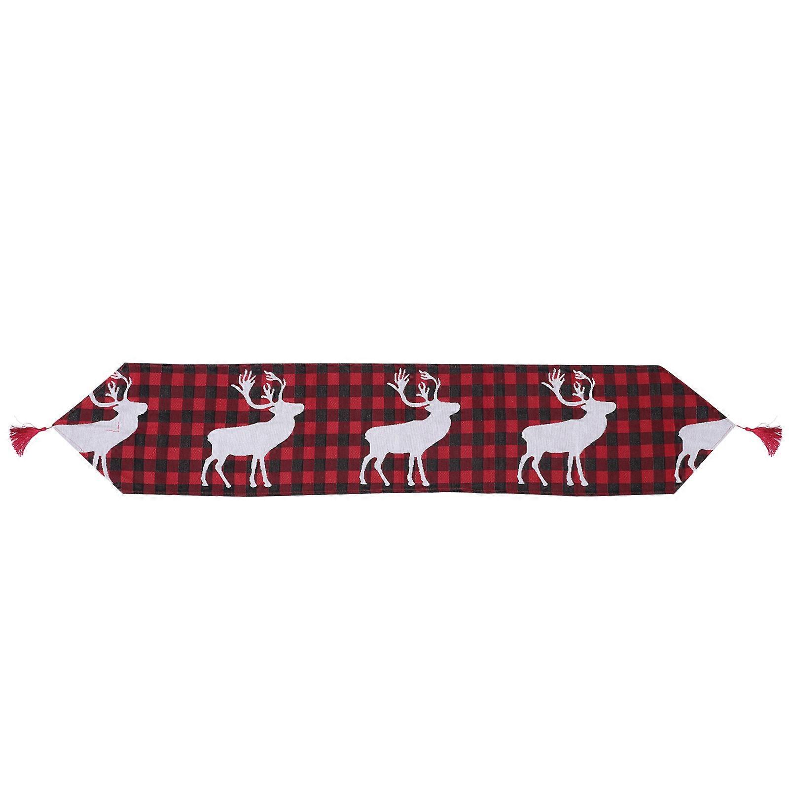 Festive Table Runner Christmas Decorative Tablecloth Rectangular Red Protects Tabletop 1Pack