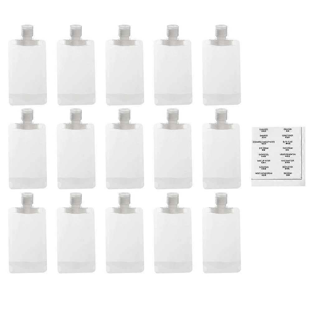 Leakproof Shampoo Pouch Set Portable Travel Toiletry Bags with Dispensing Bottles and Labels