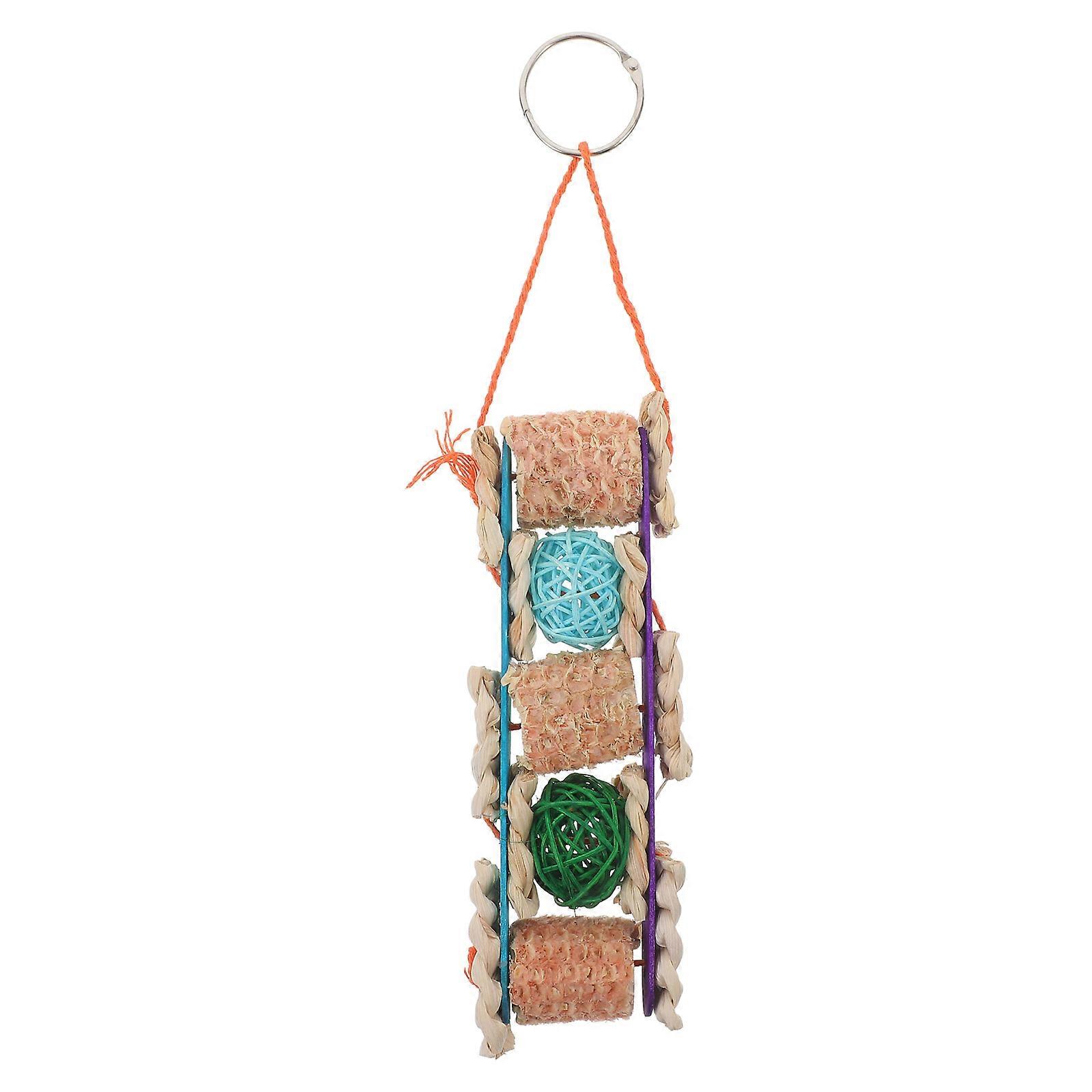 Natural Wood Hanging Foraging Toy with for Parrots – Durable, Bite Resistant Bird Chewing Accessory for Caged Birds and Parakeets