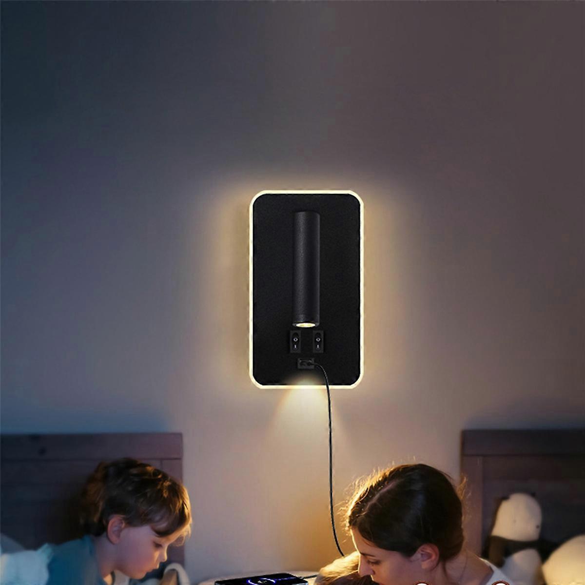 Adjustable Wall Lamp Bedside Study Reading Sconce Lamp Black