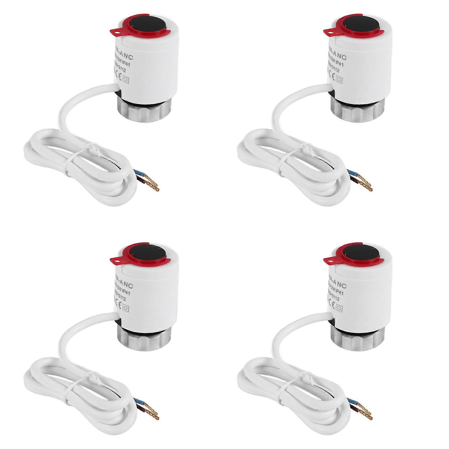 4X 230V Normally Closed NC M30x1.5mm Electric Thermal Actuator for Underfloor Heating TRV Thermostat