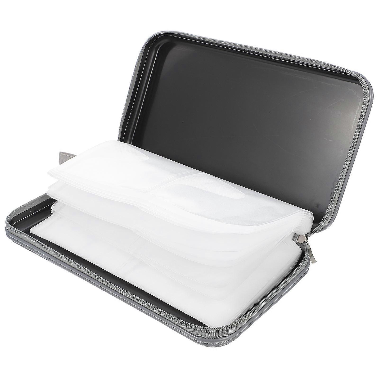 Portable CD Case Holder Storage Bag for Home Car Travel 80 Capacity Black Plastic