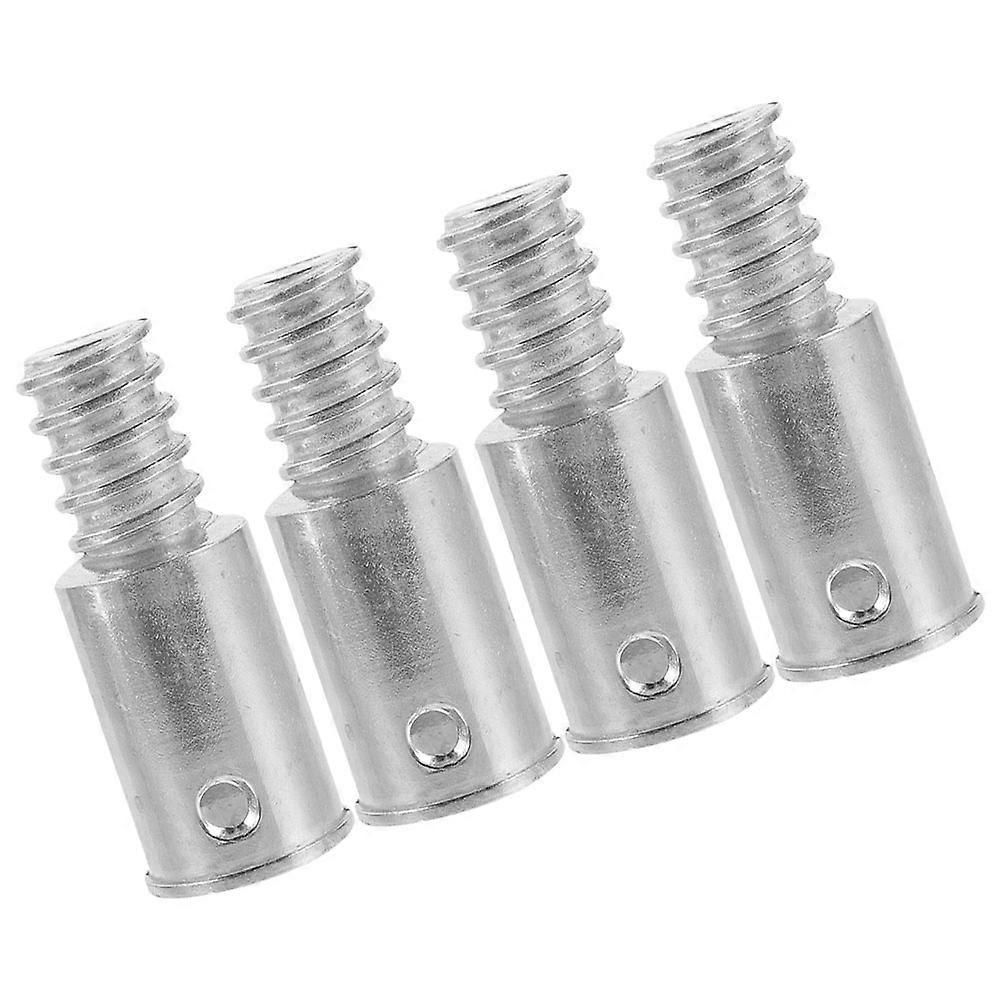 Broom Handle Adapter Threaded Tip Broom Extension Pole Adapter Replacement Home Cleaning Silver 4Pcs