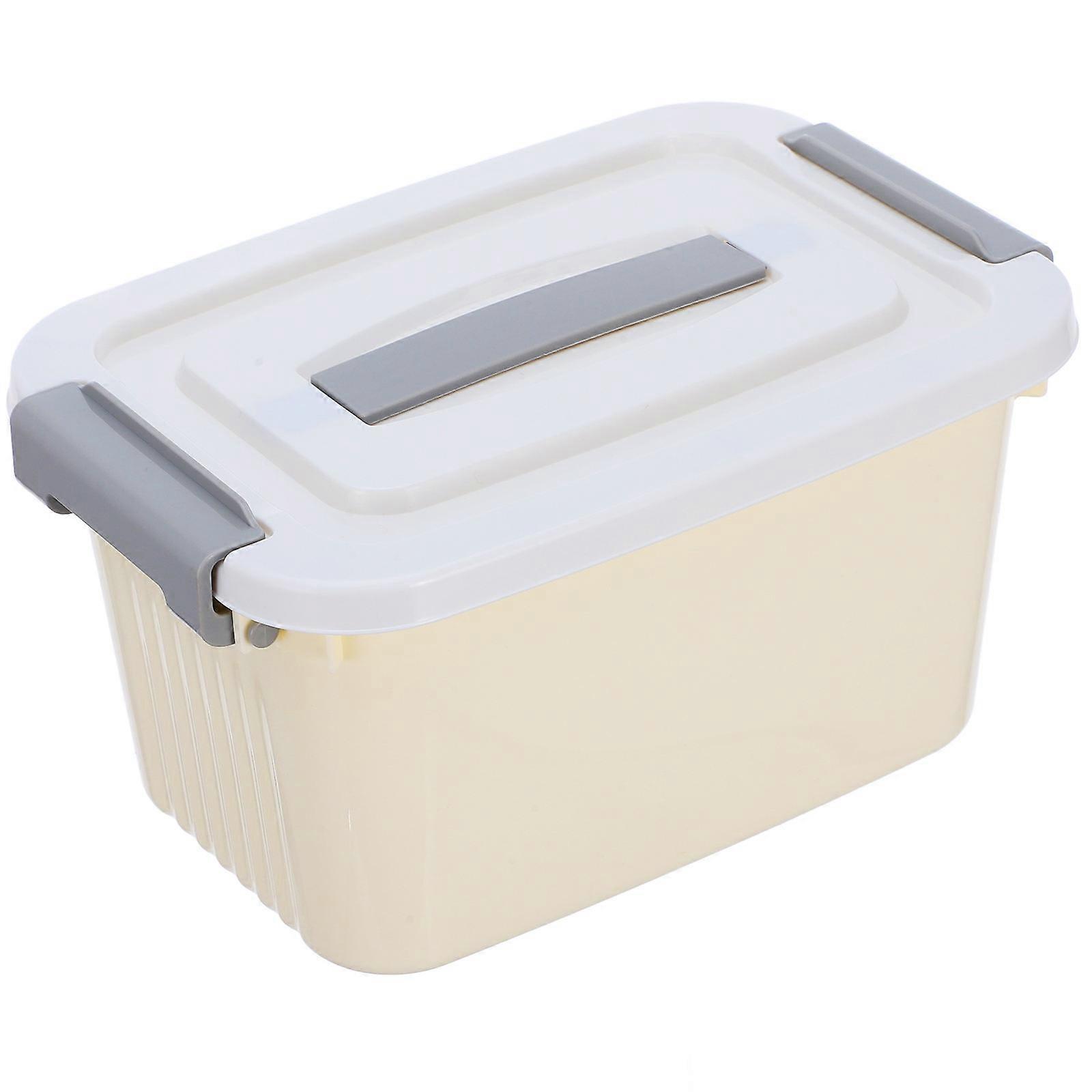 Storage Bin With Lid For Storage Desktop Storage Beige Rectangular Moisture-Proof 1Set