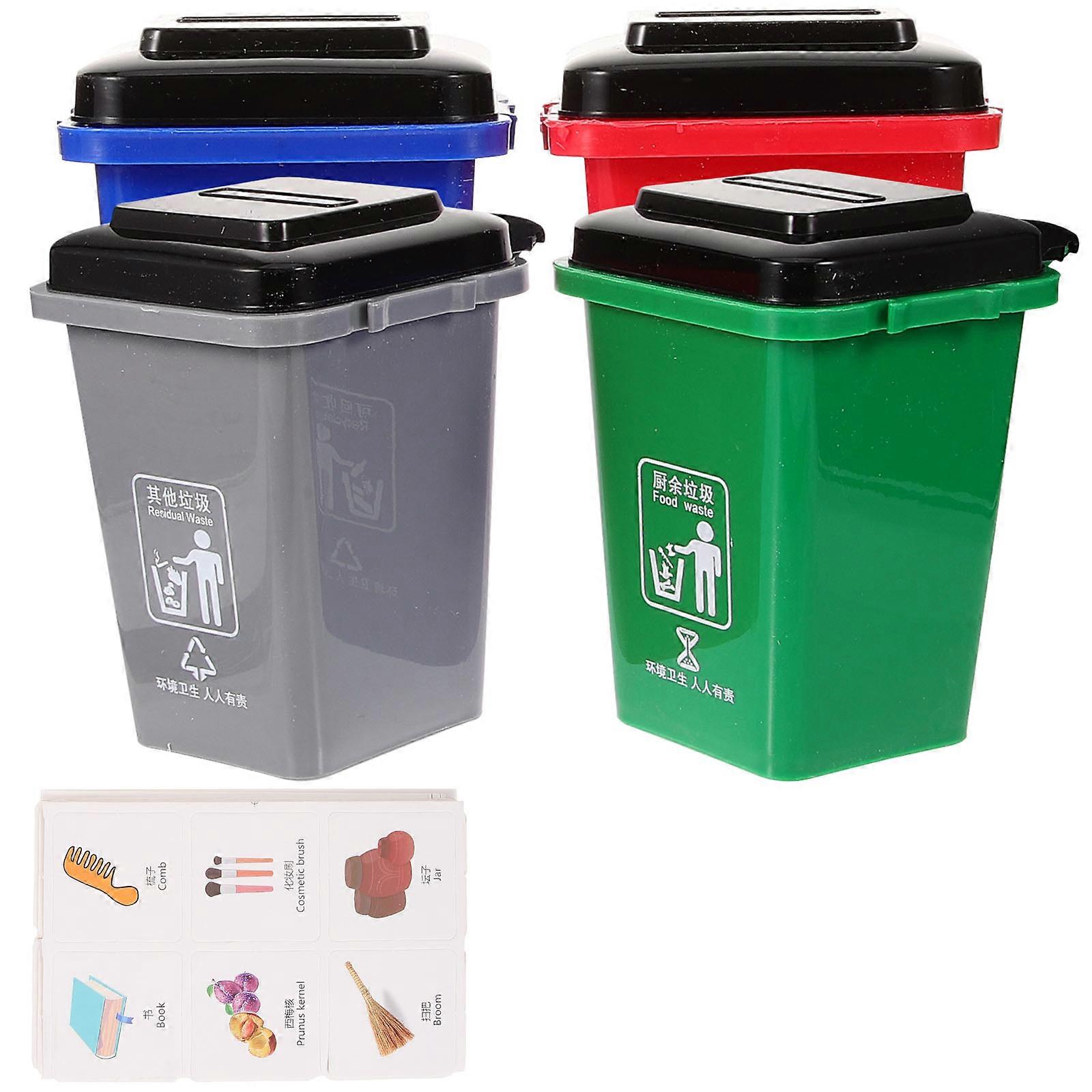 Mini Trashcan Educational Toy Environmental Education Cognitive Skill Development Plastic Material 12.50X10.00X8.50CM 1Set