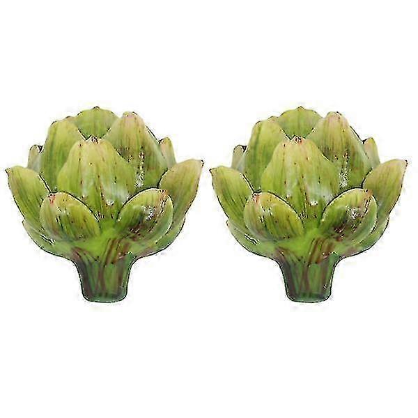2pcs Large Fake Artichoke Decorative Vegetable Sets Plastic Kitchen Ornaments