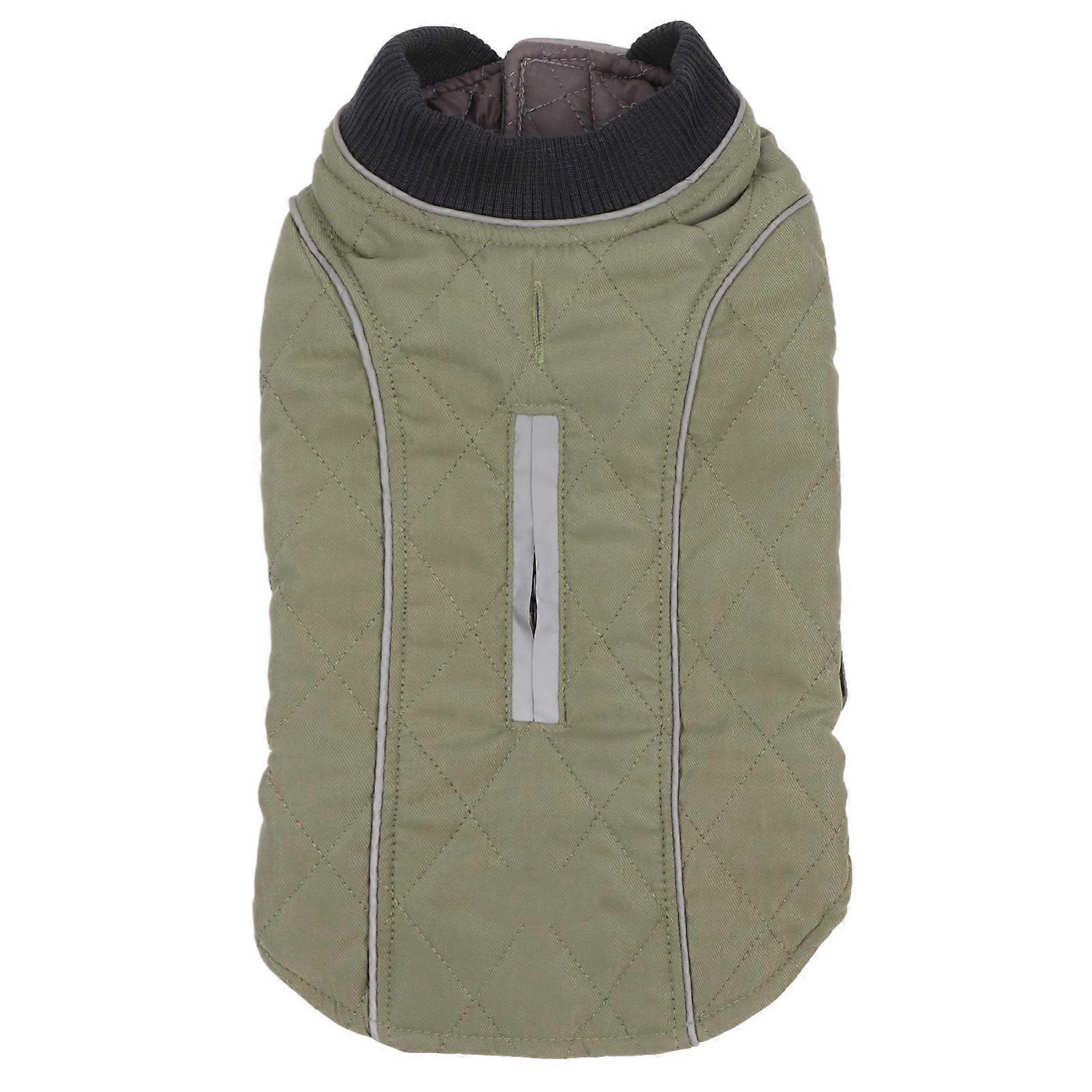 Dog Winter Coat Classic Stylish Thickened Warm Windproof Waterproof Reflective Pet Winter Jacket for Medium Large Dogs Green XXL