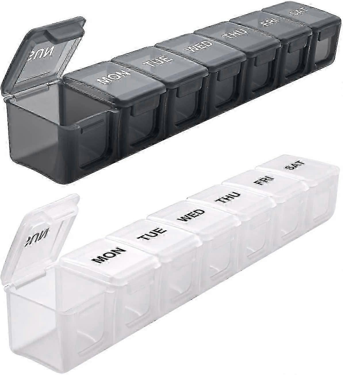 Extra Large Weekly Pill Organizer - 2 Pcs, Daily Pill Cases Suitable for Certain Brands