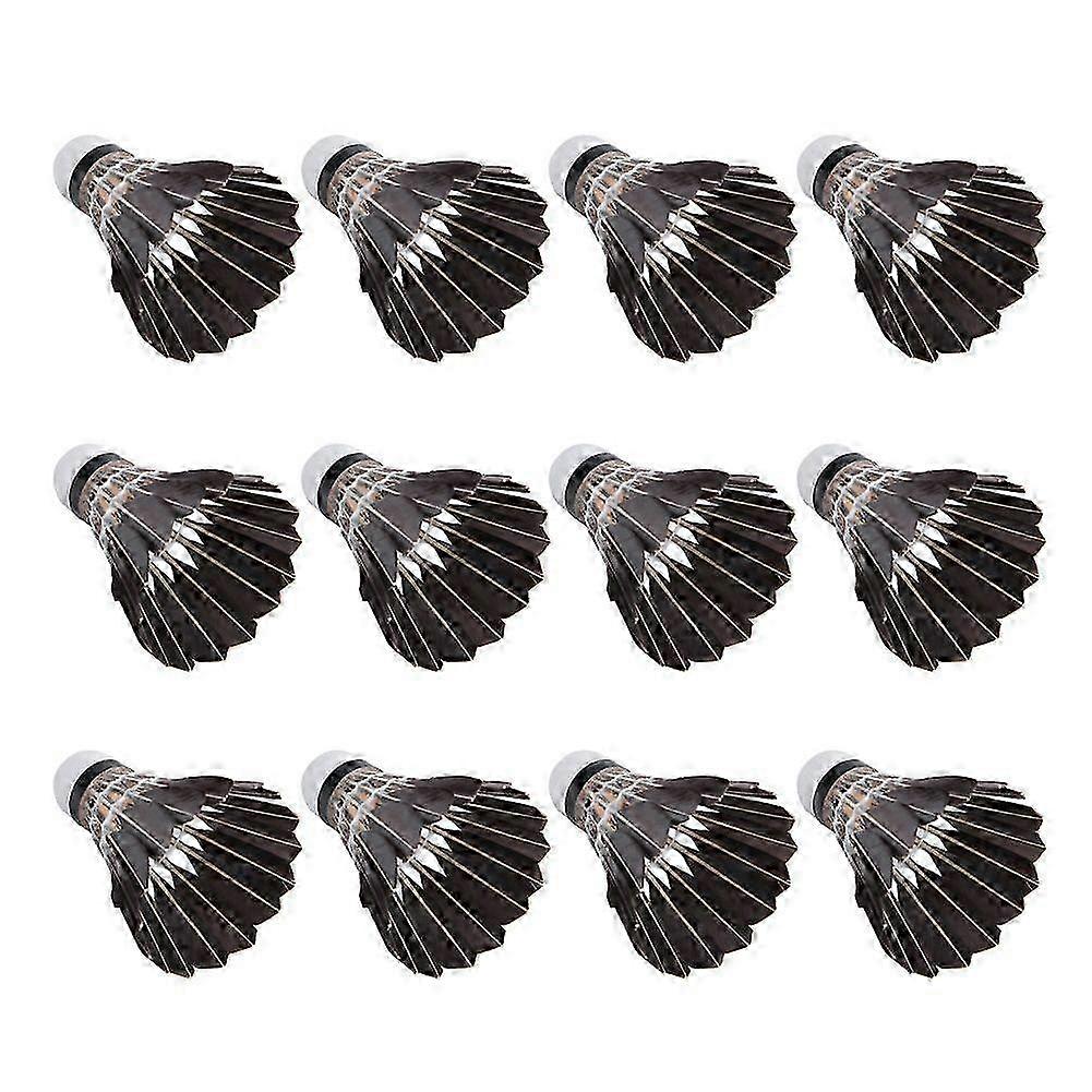 12-Pack High-Speed Goose Feather Badminton Shuttlecocks for Sports Training