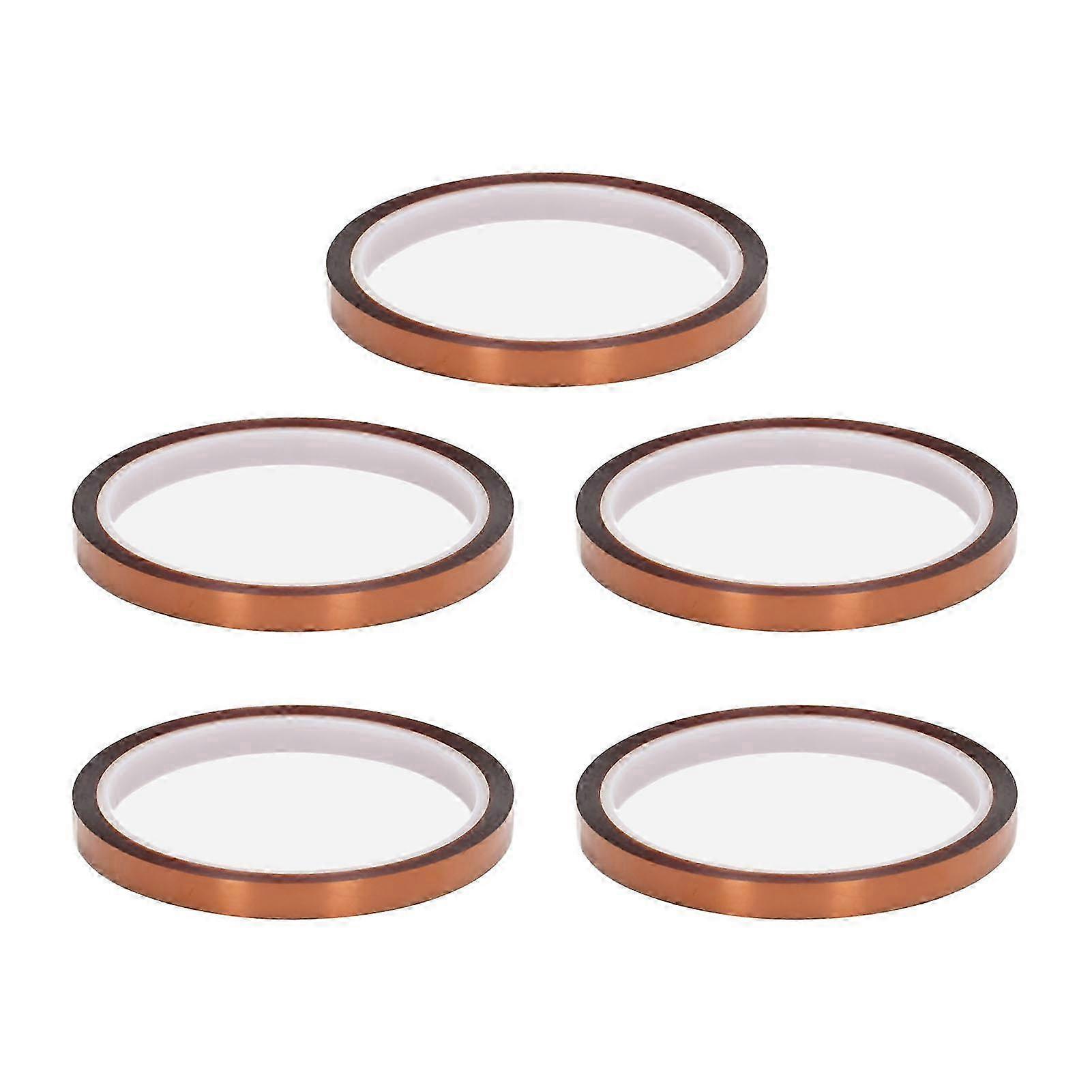5Pcs Polyimide Tape Static Free Insulation High Temperature 33 Meter Length 8mm Width