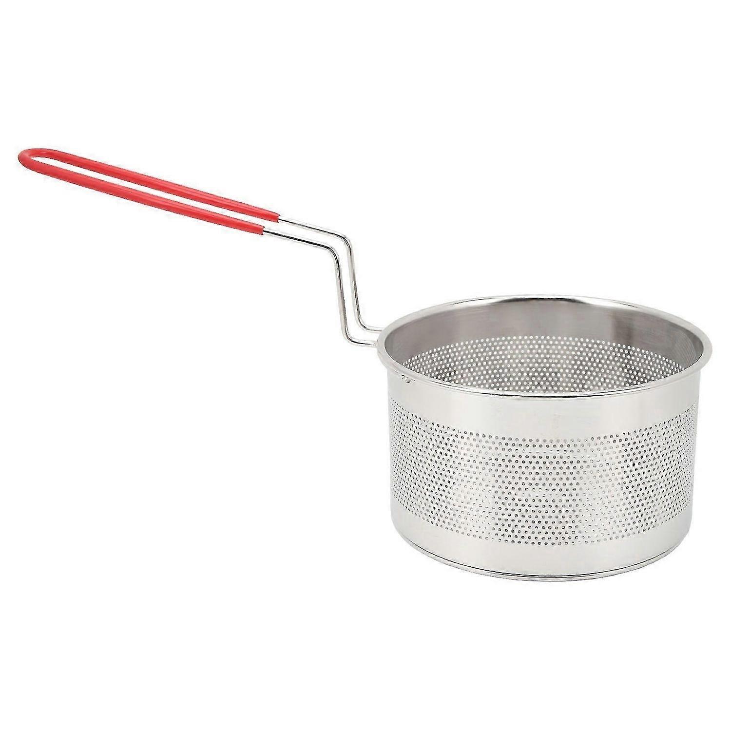 Panier à friteuse 16CM Paniers à frites ronds en acier inoxydable avec poignée pour frites Rondelles d’oignon ch