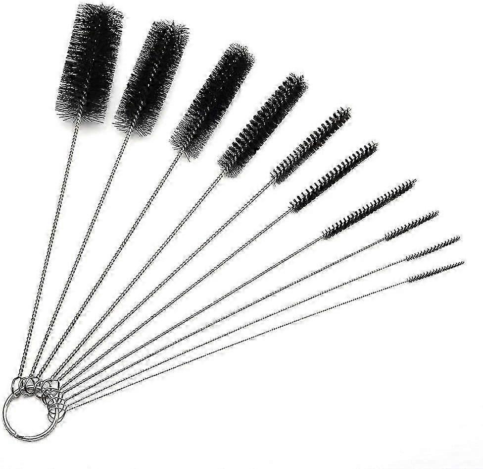 Long Straw Brushes, 10 Different Diameters, Set of 10