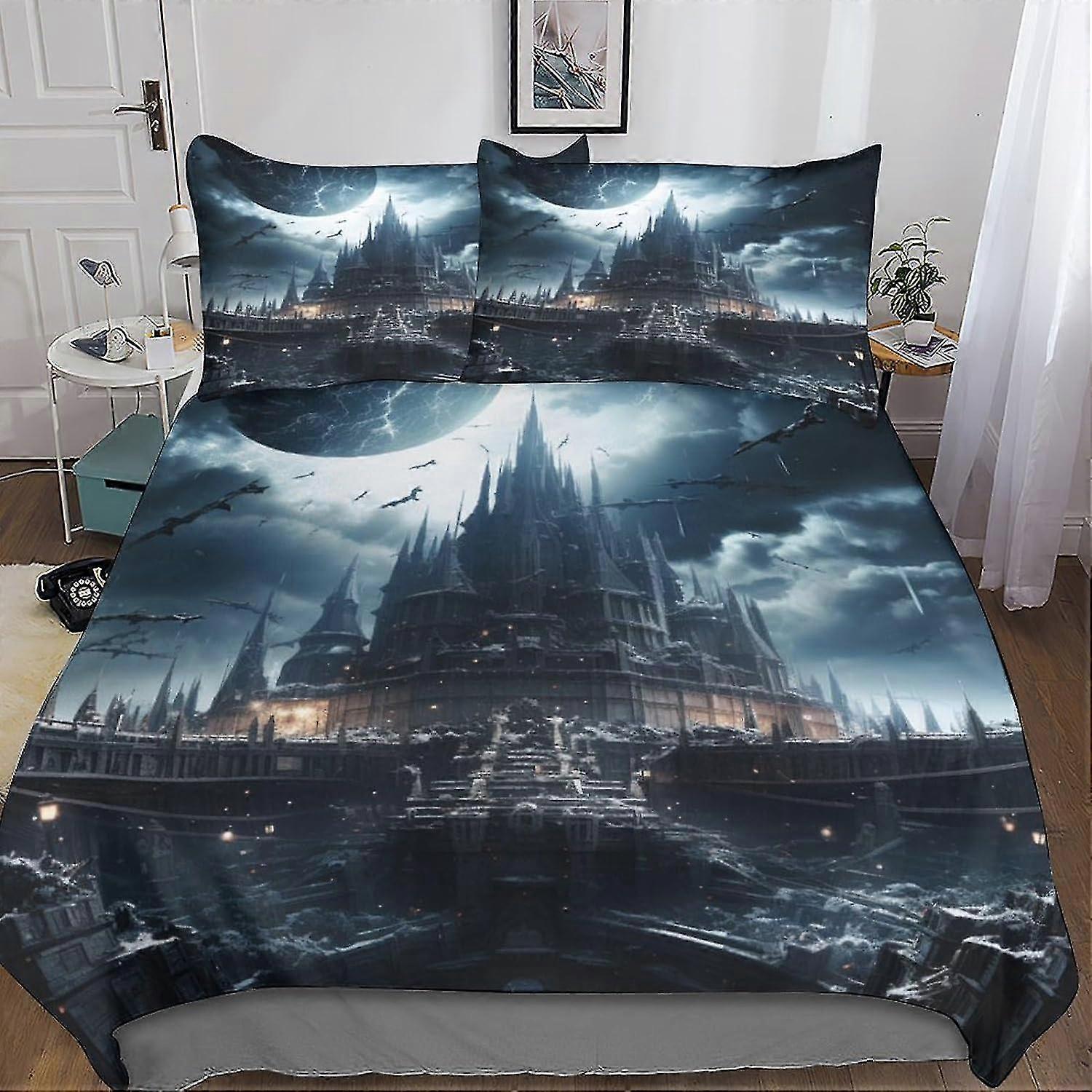 3-Piece Bedding Set with Duvet Cover, Movie Quilt/Comforter Cover, Microfiber, 3D Print, Hidden Zipper Closure, Pillowcases, Suitable for Bo