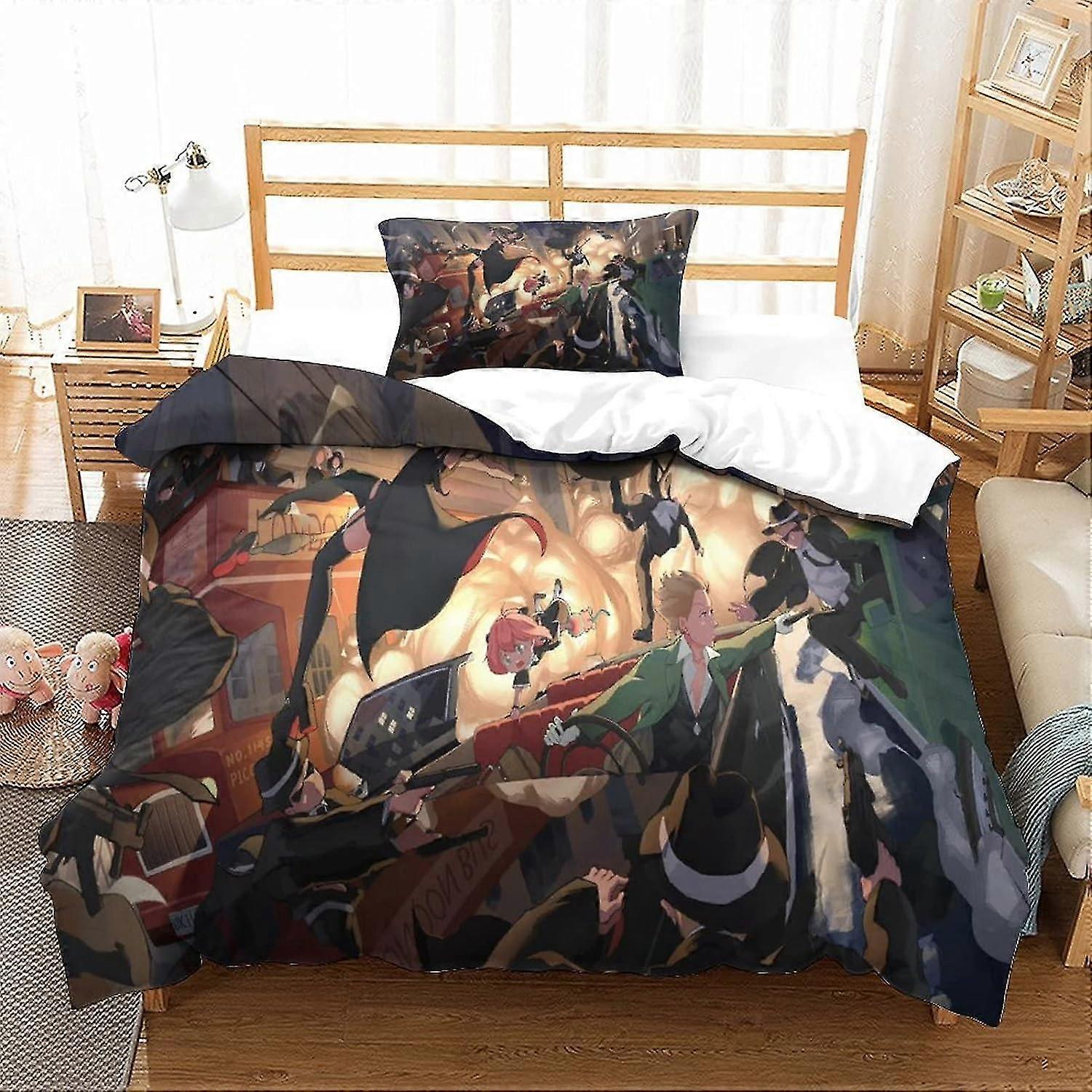 3D Anime Characters Bedding Set, Soft 100% Microfiber 2Pcs Duvet Cover Set, Suitable for Various Bed Sizes