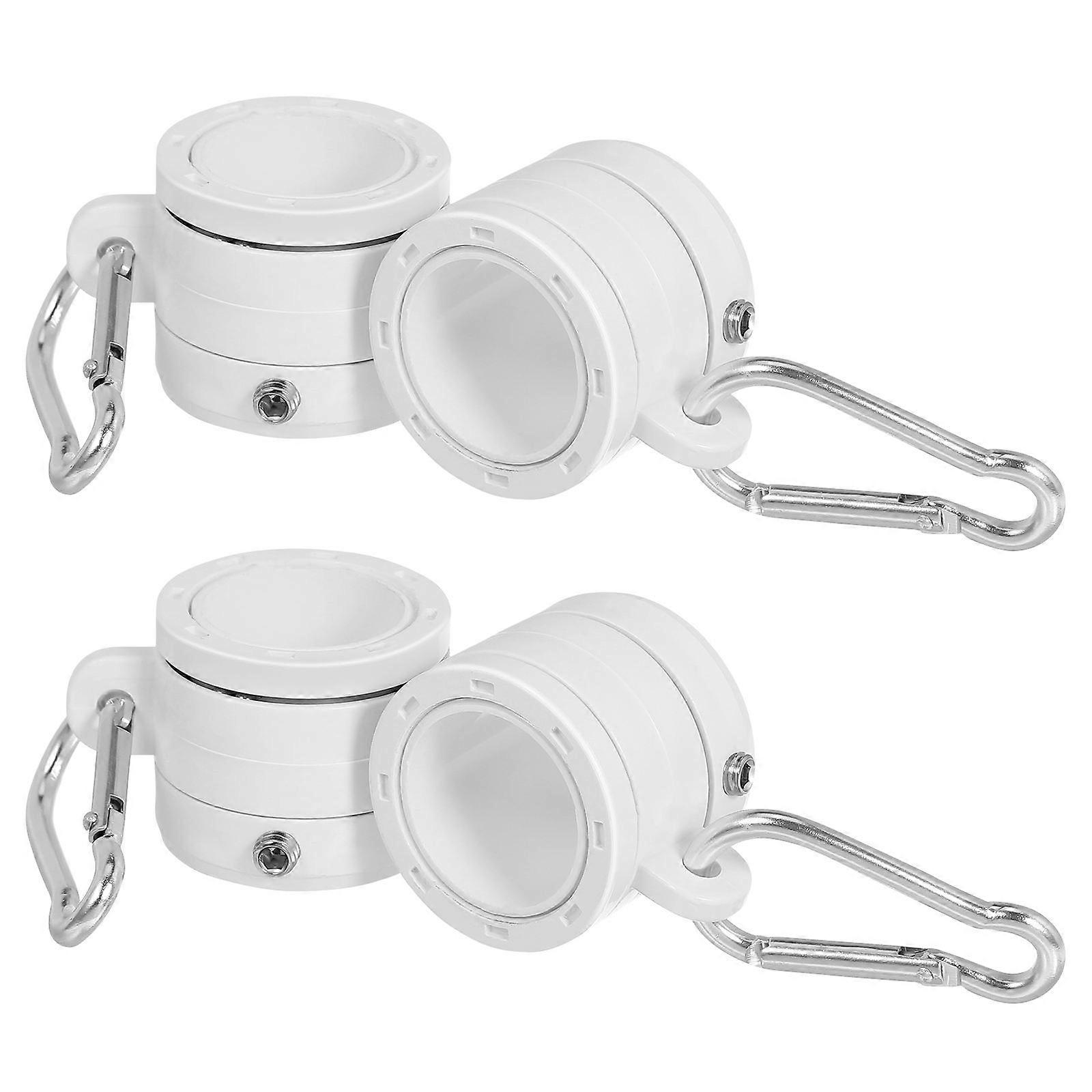 Flag Pole Rotating Anti-Wrap Clip Mounting Rings for Outdoor Use White 4Set