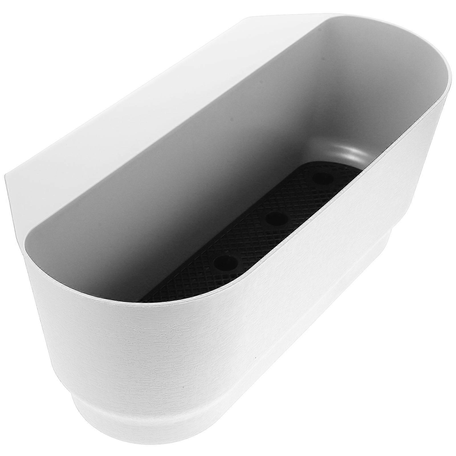 Plastic Planter Pot Railing Hanging Planter Simple Style for Office School Dormitory 1Set