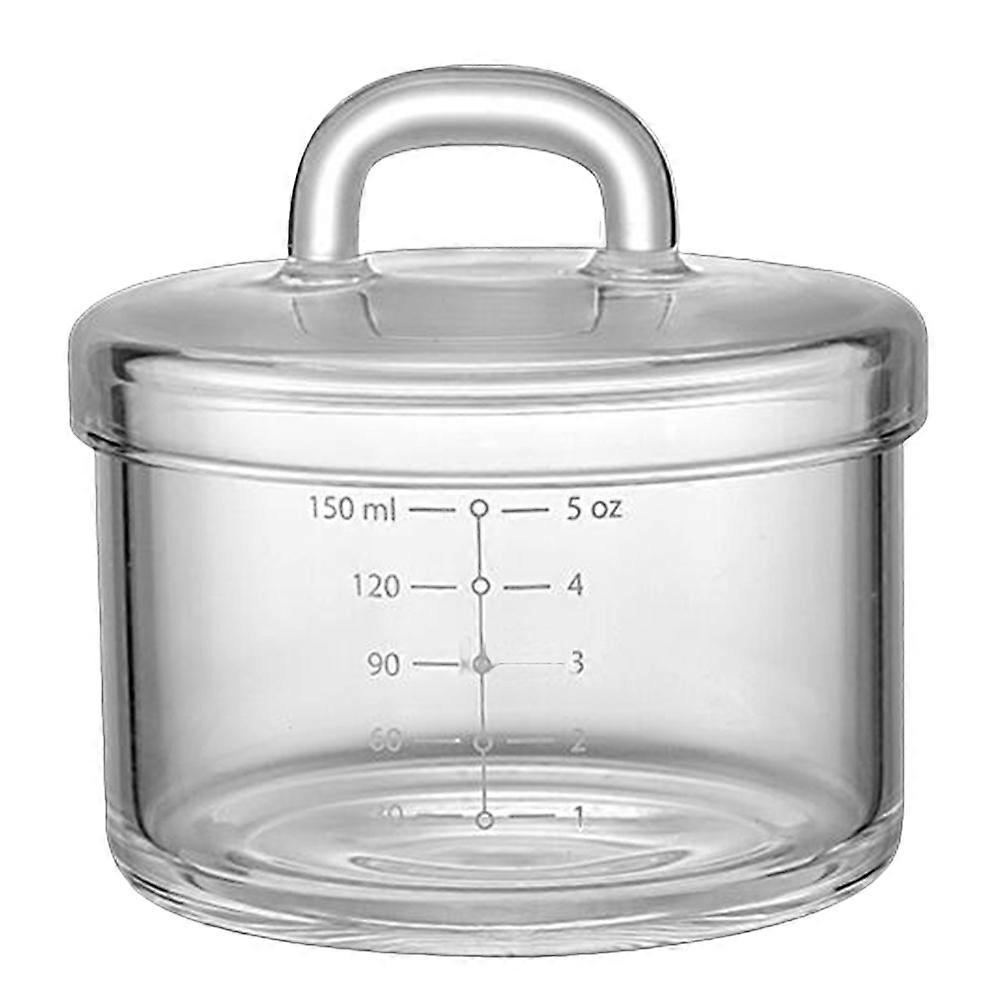 Recipiente de vidrio transparente resistente al calor para cocinar al vapor con tapa: recipiente de cocina doméstico versátil para estofado, pudín y uso diario en el hogar o la oficina
