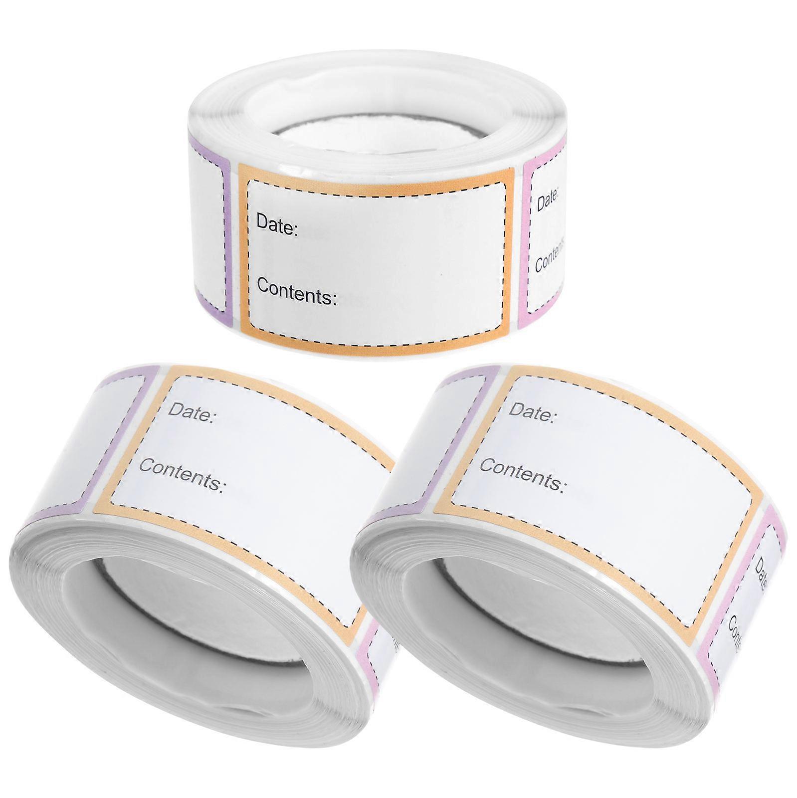 3 Rolls Removable Adhesive Labels for Food Storage Containers – Kitchen Organization Stickers for Easy Food Classification and Hygiene